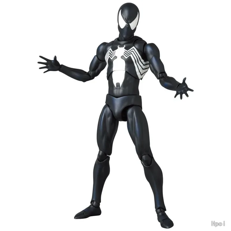 16cm Spider-Man GK 147 Symbiote Spider-Man with Real Head Comic Version Black Suit Peripheral Figure Manga Action Toy Collection