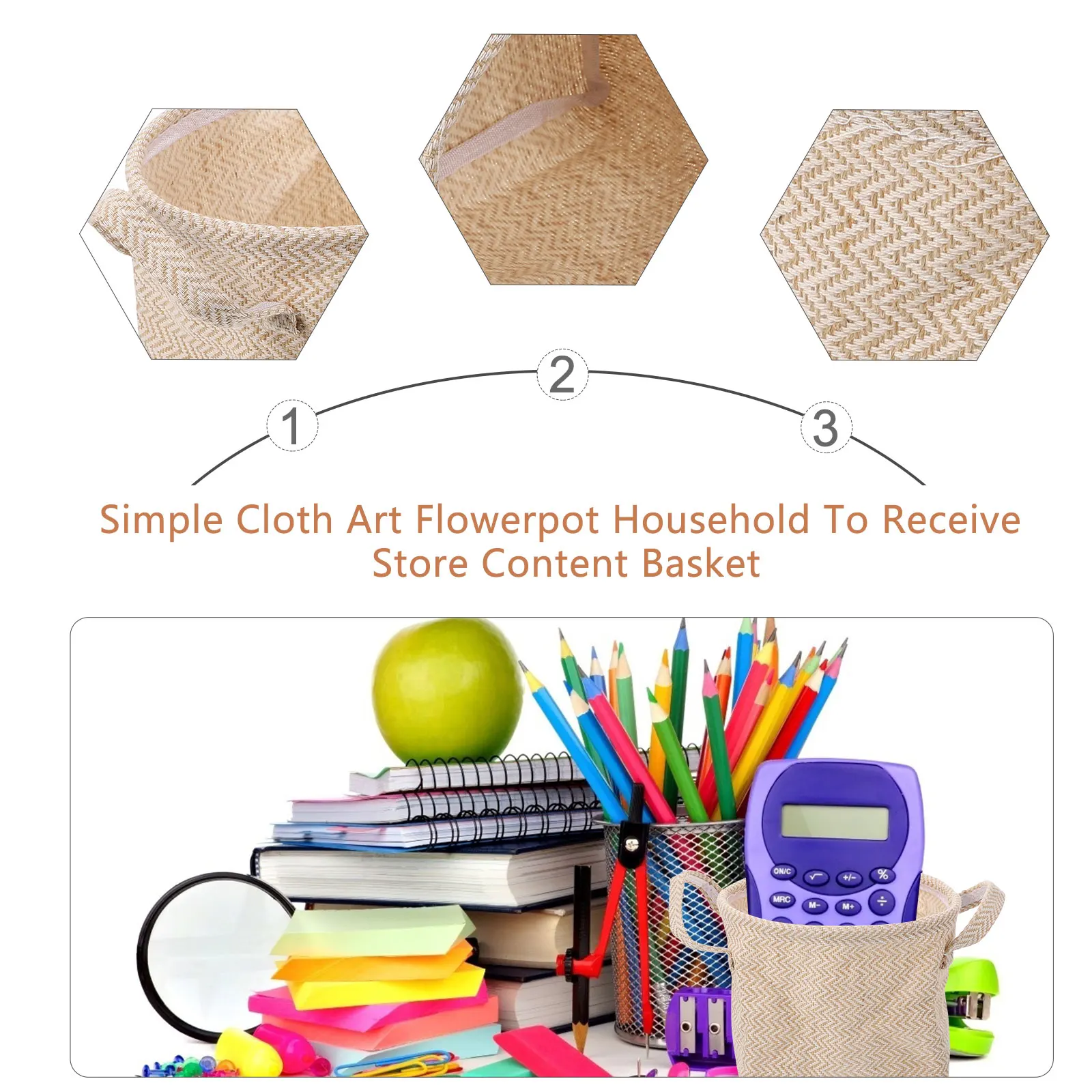 

Eco-Friendly Woven Fabric Flower Pot Handmade Thickened Storage Basket Desktop Organizer Non-Toxic Material Gift Home Decoration