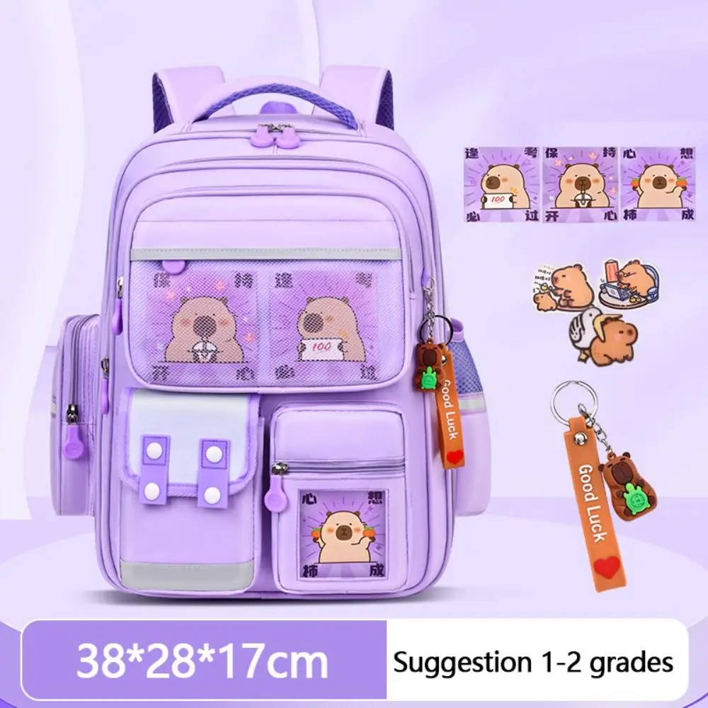 

Cute Capybara Kids Backpack Kindergarten Reduce Burden School Bag Large Capacity Toddler Preschool Backpack for Children
