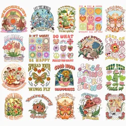 20 styles 12cm/22cm Anime Butterfly mushroom DTF Sticker Heat Transfer Clothing Sticker Ironing DIY T-Shirt Washable Vinyl Patch