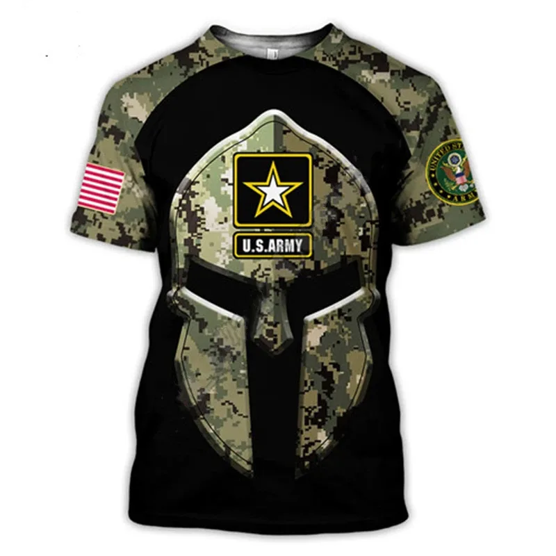 

1 Piece Custom Your Picture 3D Print Streetwear Summer Casual Tees Short Sleeve T-Shirts Newest US Military Marine Army Suit Sol