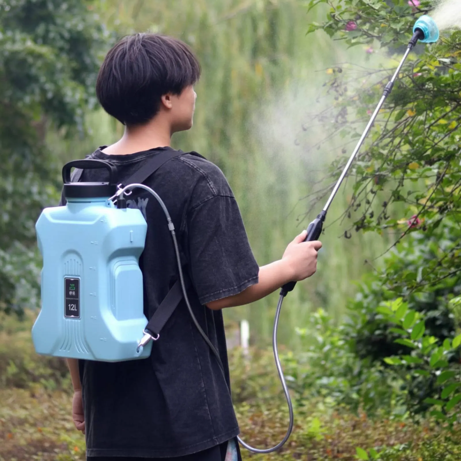 

Battery-Powered High Pressure Applicator Adjustable Straps Electric Backpack Applicator Automatic Water Mister for Gardeners
