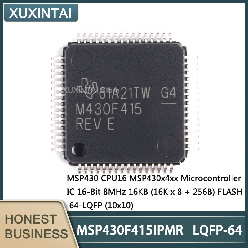 10Pcs/Lot  New Original  MSP430F415IPMR MSP430F415 TQFP-64 Microcontroller IC 16-Bit 8MHz 16KB (16K x 8 + 256B)