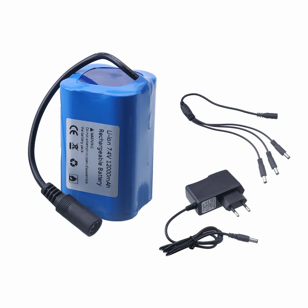 7.4V 12000mAh Batterij met USB Lader Voor T188 T888 2011-5 V007 C18 H18 Afstandsbediening RC visaas Boot Reserve Batterij Onderdelen