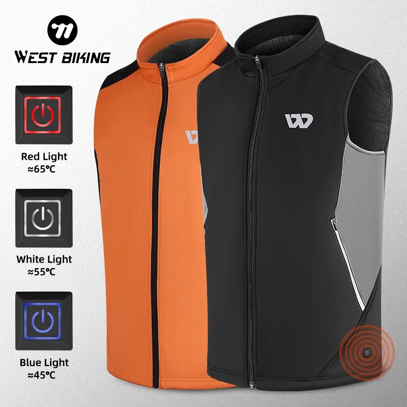 

WEST BIKING Heated Vest Men Women Winter Warm USB Heating Jackets Coat Thermal Warm Clothes Washable Winter Heated Vest