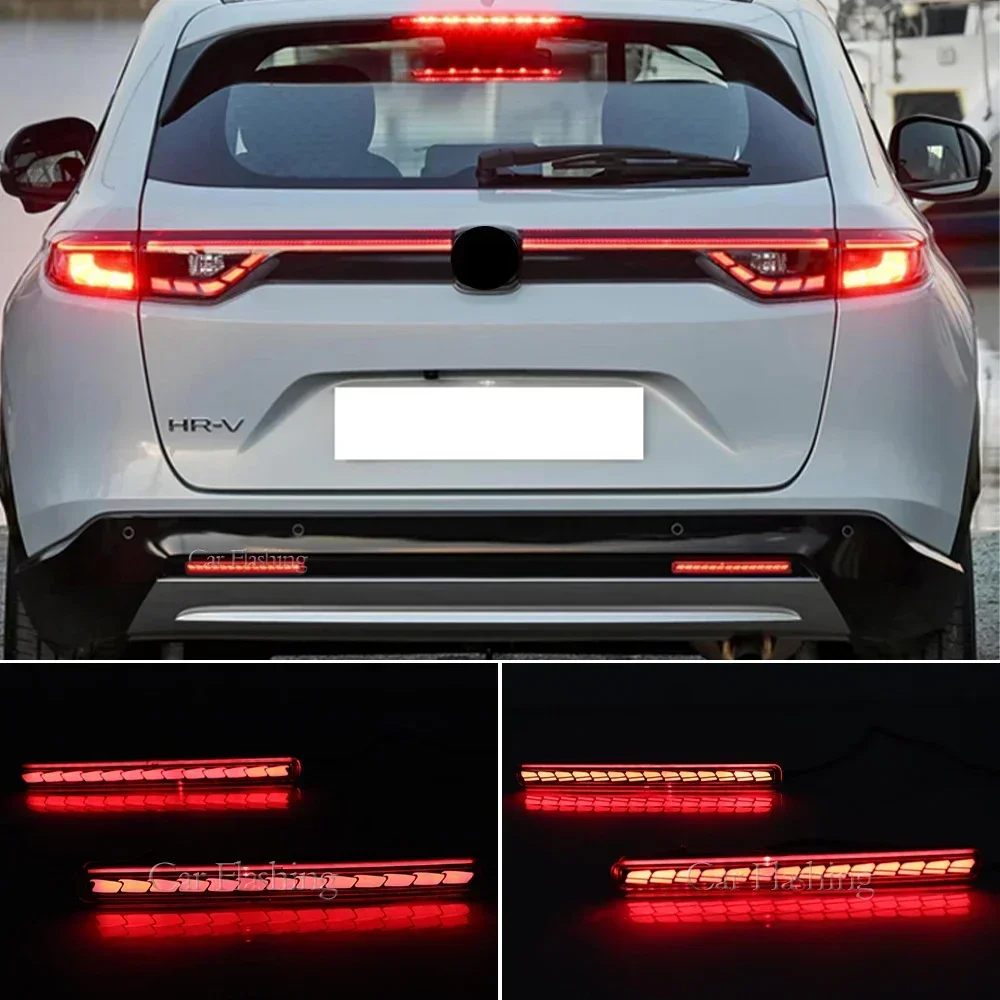 New！ CSCSNL Car LED Bumper Light For Honda HR-V HRV 2022 2023 Rear Fog Lamp Brake Light Dynamic Turn Signal Reflector