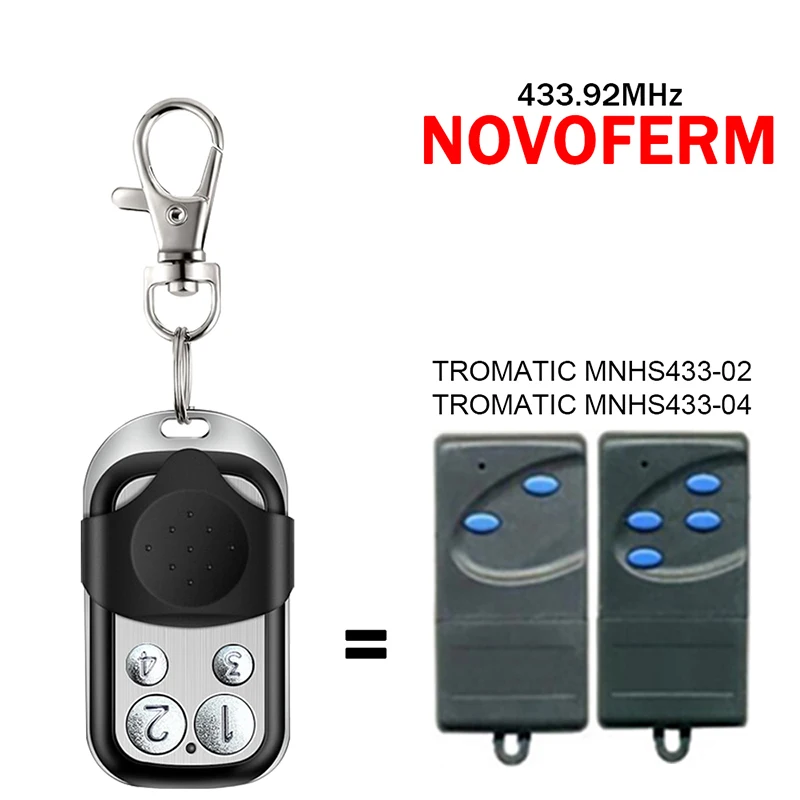 Newest NOVOFERM TROMATIC MNHS433 MNHS433-02 MNHS433-04 Garage Door Remote Control 433MHz Rolling Code Electric Gate Transmitter