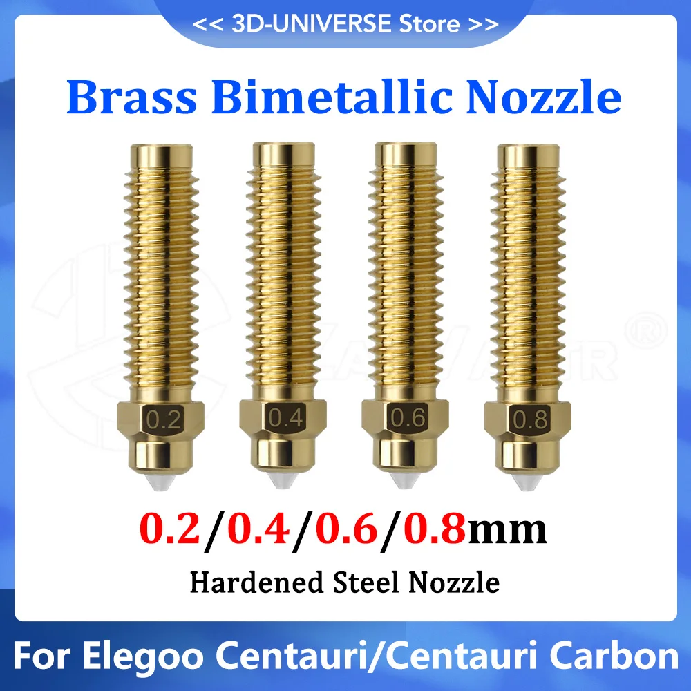 

0.2/0.4/0.6/0.8mm Upgrade Bimetallic Nozzle For Elegoo Centauri Hotend Nozzles For Centauri Carbon Hotend 3D Printer Accessories