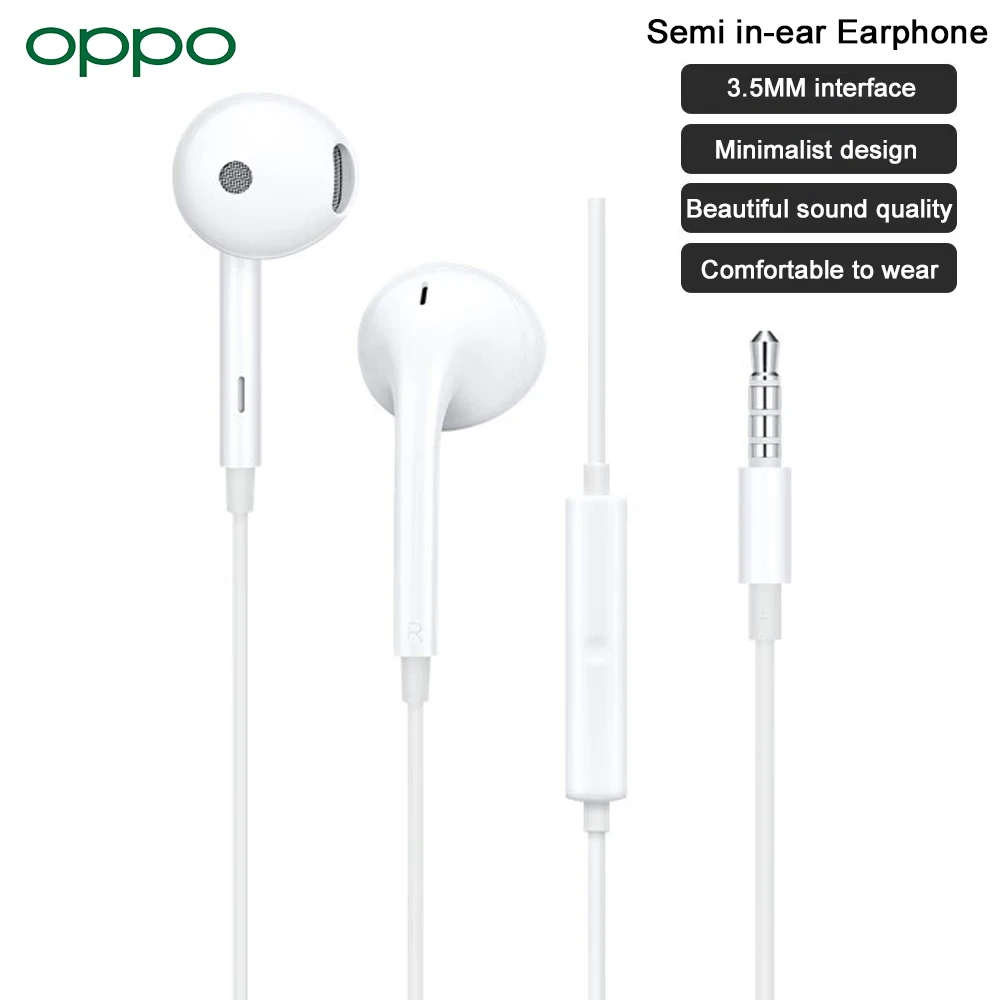 Audífonos Intrauditivos con Cable OPPO MH135, Auriculares de 3.5mm con Micrófono Integrado para Huawei Oppo A78 A16 A38 A74 A53 A52 A72
