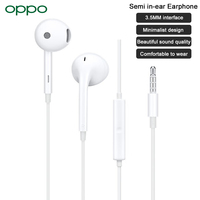 Original OPPO In Ear Wired MH135 Earphone Half-in 3.5mm Headset Built-in Mic Plug Headphone For oppo A78 A16 A38 A74 A53 A52 A72