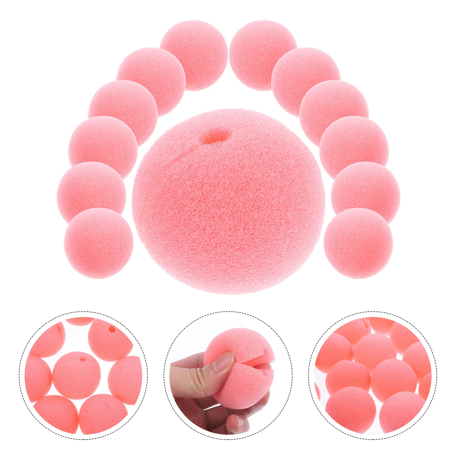 

20pcs Sponge Clown Nose Funny Design Fit Most Sizes Party Prop For Halloween Carnival Cosplay Circus Decorations Reindeer Nose