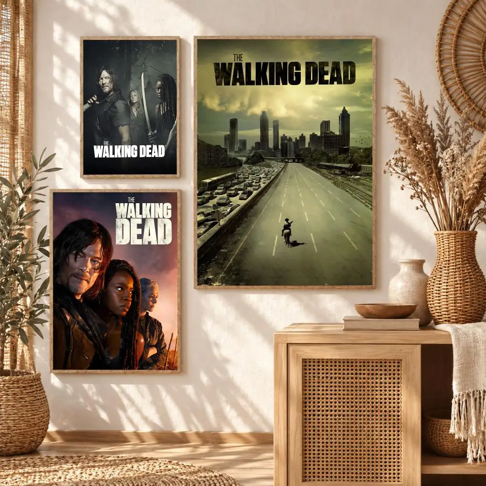 Horror Drama Series W-The Walking Dead Poster Premium Modern Waterproof Wall Art Pictures for Bedroom Living Room Bar Decor