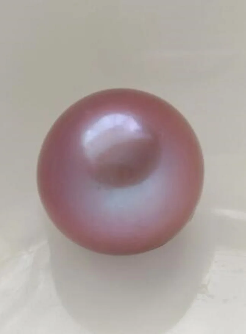 Top natural pink AAAA 12-13mm round true pine pearl Nanhai unclaimed.