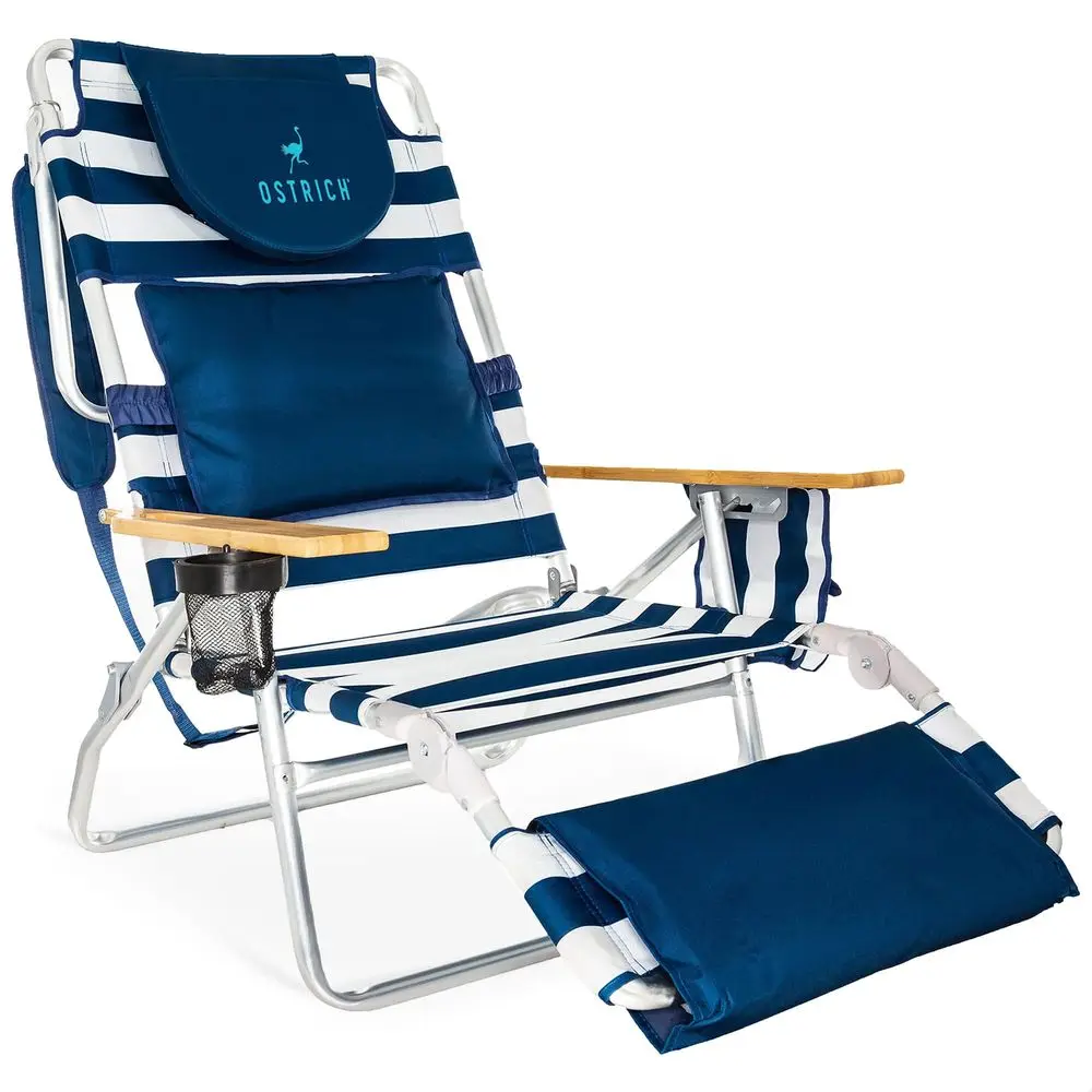 

the Deluxe 3N1 Lightweight Lawn Beach Reclining Lounge Chair with Footrest, Outdoor Furniture for Patio, Balcony, Backyard, or
