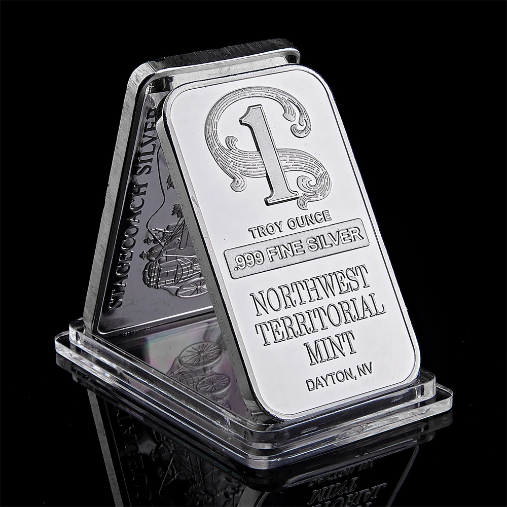 

Northwest Territorial Mint Dayton NV 1OZ Fine Sliver Plated Bar Replica Bullion Bar Sliver Coin Collection