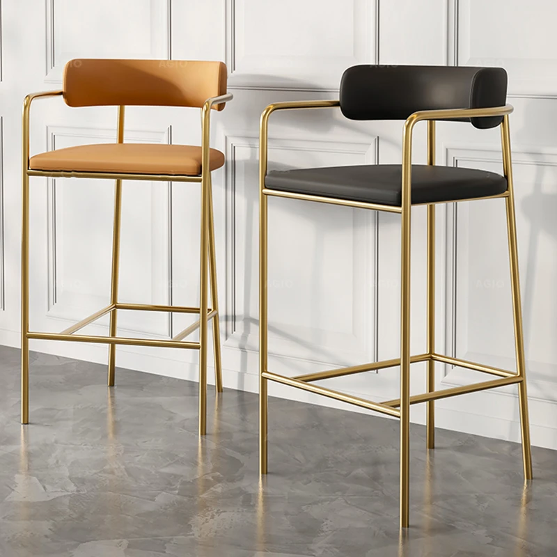 

Luxury Gold Bar Chairs Ergonomic Aesthetic Designer Nordic Bar Chairs Midcentury Backrest Sgabelli Isola Cucina Home Furniture