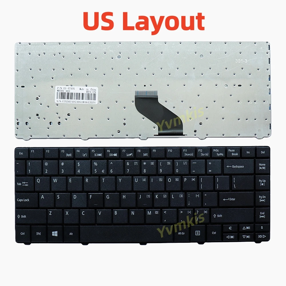 8371 لوحة المفاتيح لشركة أيسر السفر 8331 8371 8371G 8431 TM8471 8471G E1-431 E1-471 E1-421 E1-421G E1-431G E1-451 تخطيط الولايات المتحدة #1