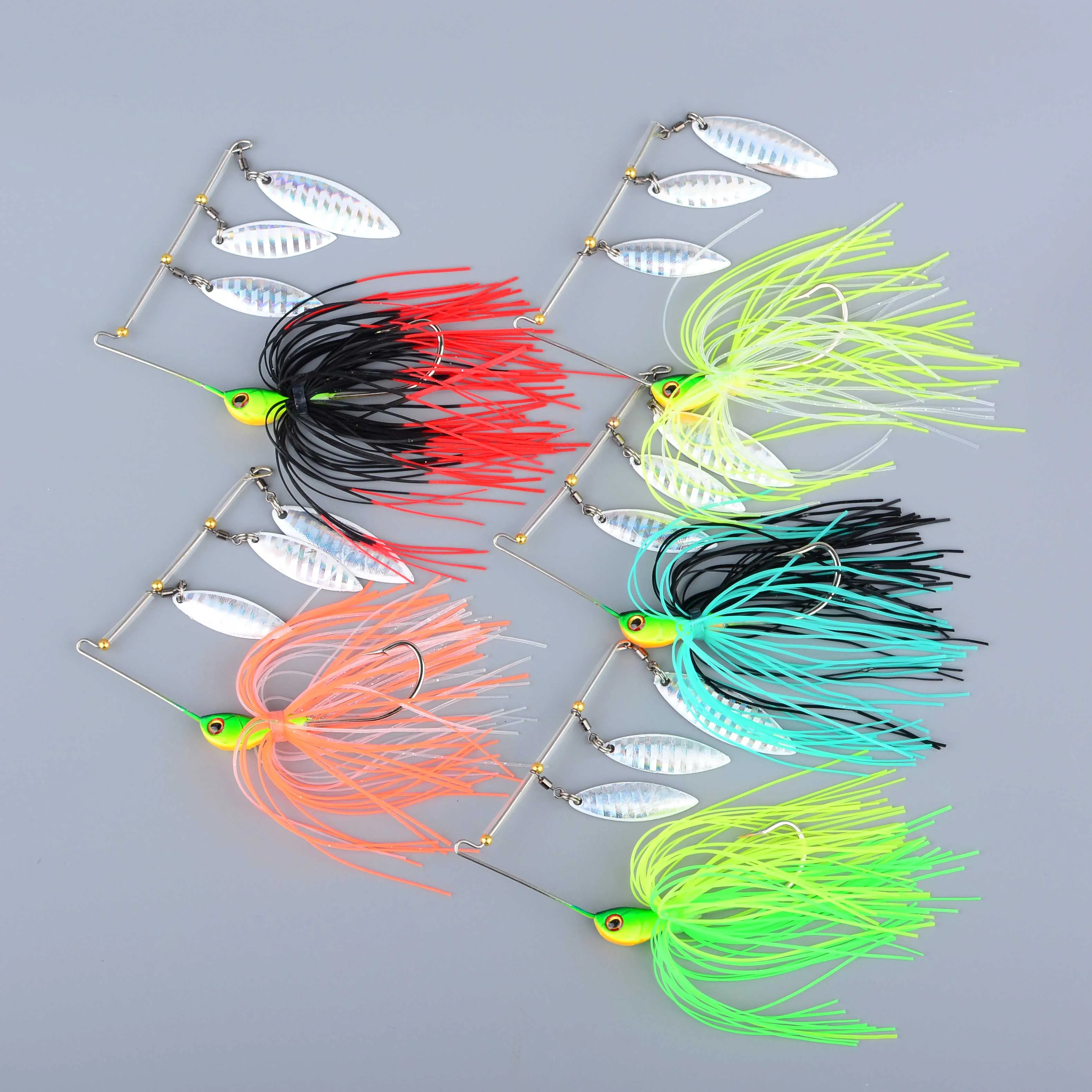 5 قطعة الصيد Buzzbait السحر سبينيربايت تهزهز ملعقة معدنية القفز رئيس سبينر الطعم سويم ل باس شفرة سبينر الطعم