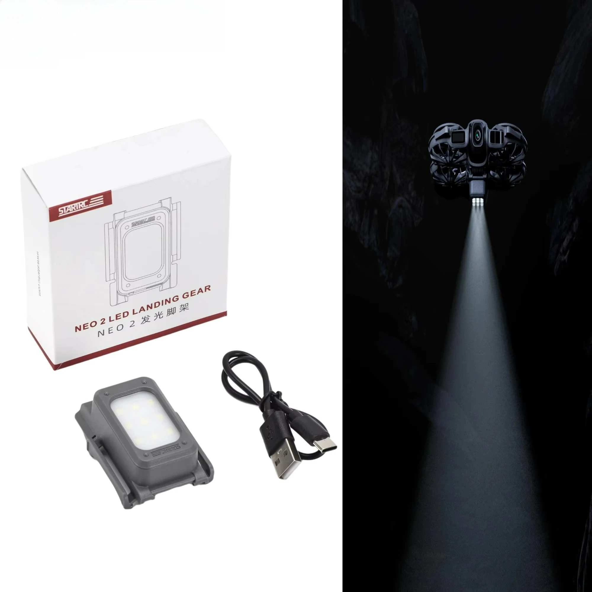 Luminous Landing Gear For DJI Neo 2 Rechargeable Navigation Light Heighten 10mm Tripod LED Fill Lights For DJI Neo 2 Accessories