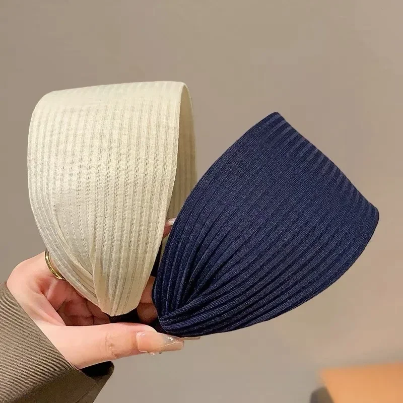 Modisches, extra breites Haarband, Kopfbedeckung, gestrickter Turban-Kopfwickel für Frauen und Mädchen, hübsche und niedliche Haar-Accessoires – Detail 6