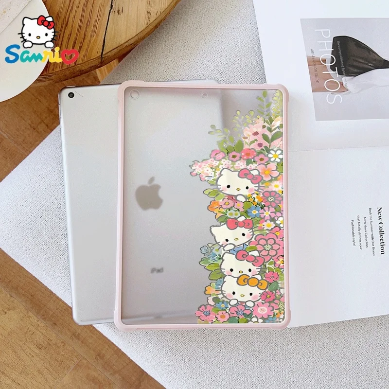 

Розовый прозрачный чехол для iPad SanrioHello Kitty, подходит для iPad Pro 2022/2024, iPad Air 3/5, iPad Mini 6, iPad 6/10