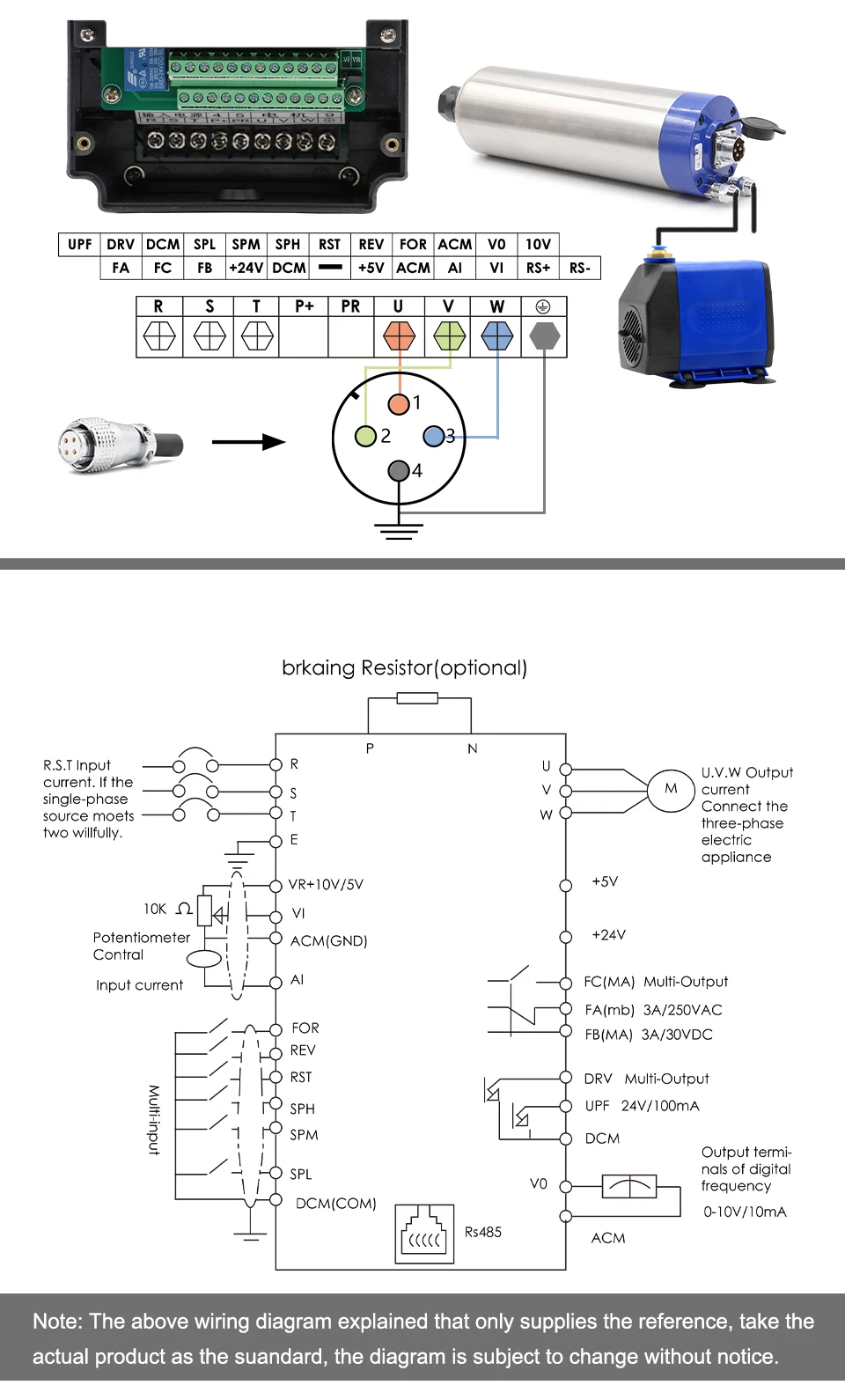 G-Penny 2,2 kW ER20 Wassergekühltes Spindel-Kit, CNC-Spindelmotor 80*230 & Huanyang-Wechselrichter & 80-mm-Halterung & Wasserpumpe & Spannzangen – Detail 9