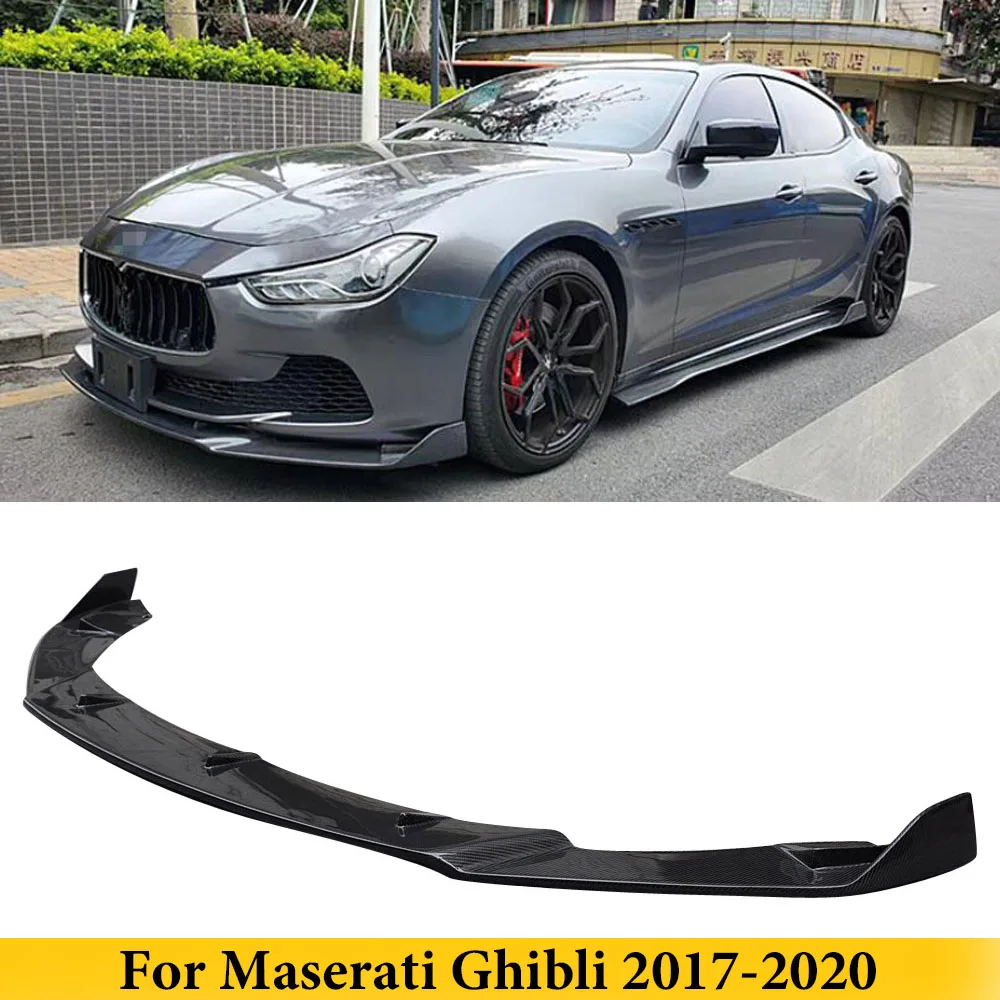 

Передний бампер из углеродного волокна для Maserati ghiсот 2017-2020, спойлер для стайлинга автомобиля