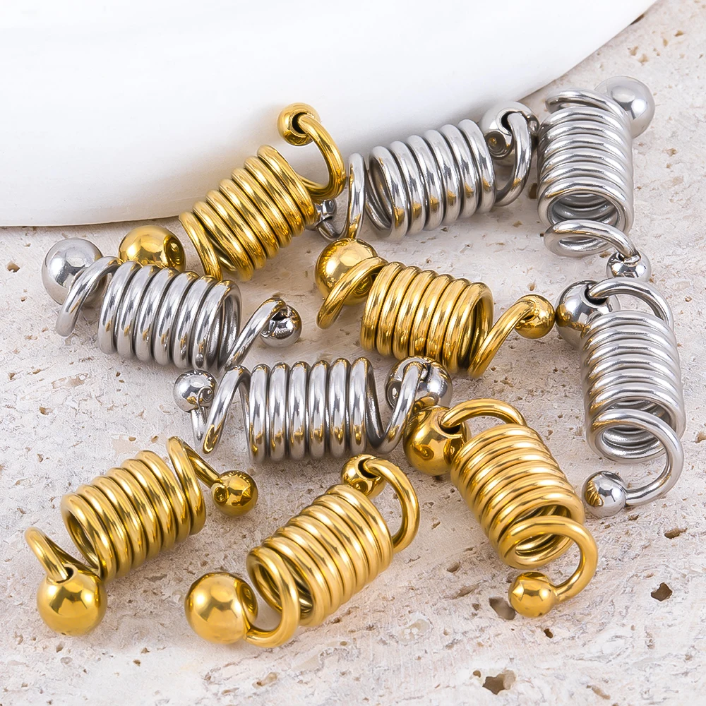 Conectores de engarce de resorte de acero inoxidable de alta calidad, 2 uds., para collares, pulseras, fabricación de joyas, suministros para manualidades, venta al por mayor