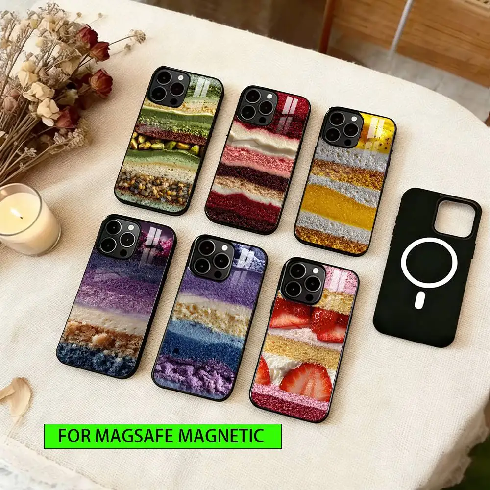 

Cake filling pattern Phone Case For iPhone17,16,15,14,13,12,11 Plus,Pro Magnetic For Magsafe Wireless Charging