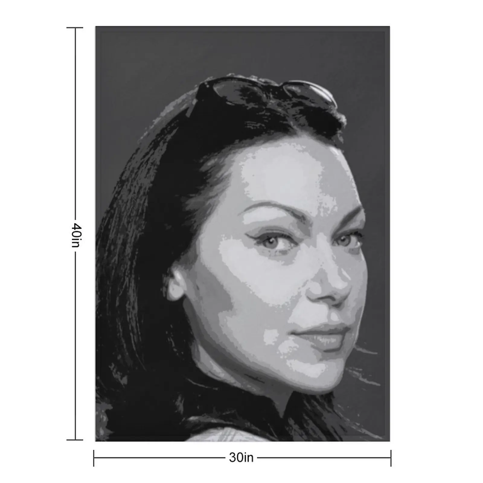 Laura Prepon Black & White Pop Art Portrait Painting Throw Blanket Weighted Large Warm warm for winter Blankets