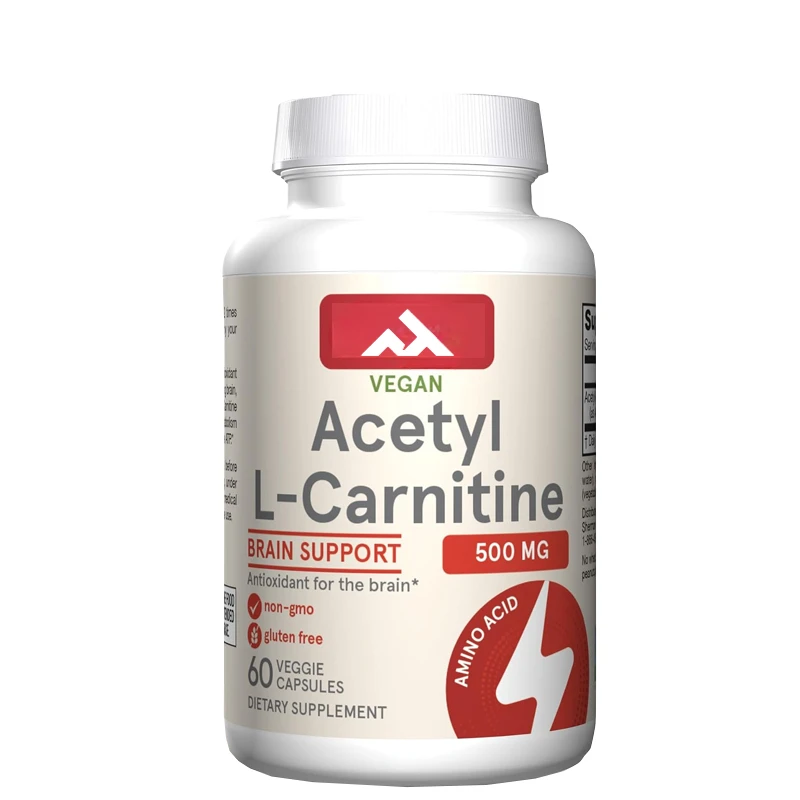 Cápsulas de acetil-l-carnitina 500 mg promueven el metabolismo del ácido graso Cápsulas vegetales sin OGM - Sin gluten