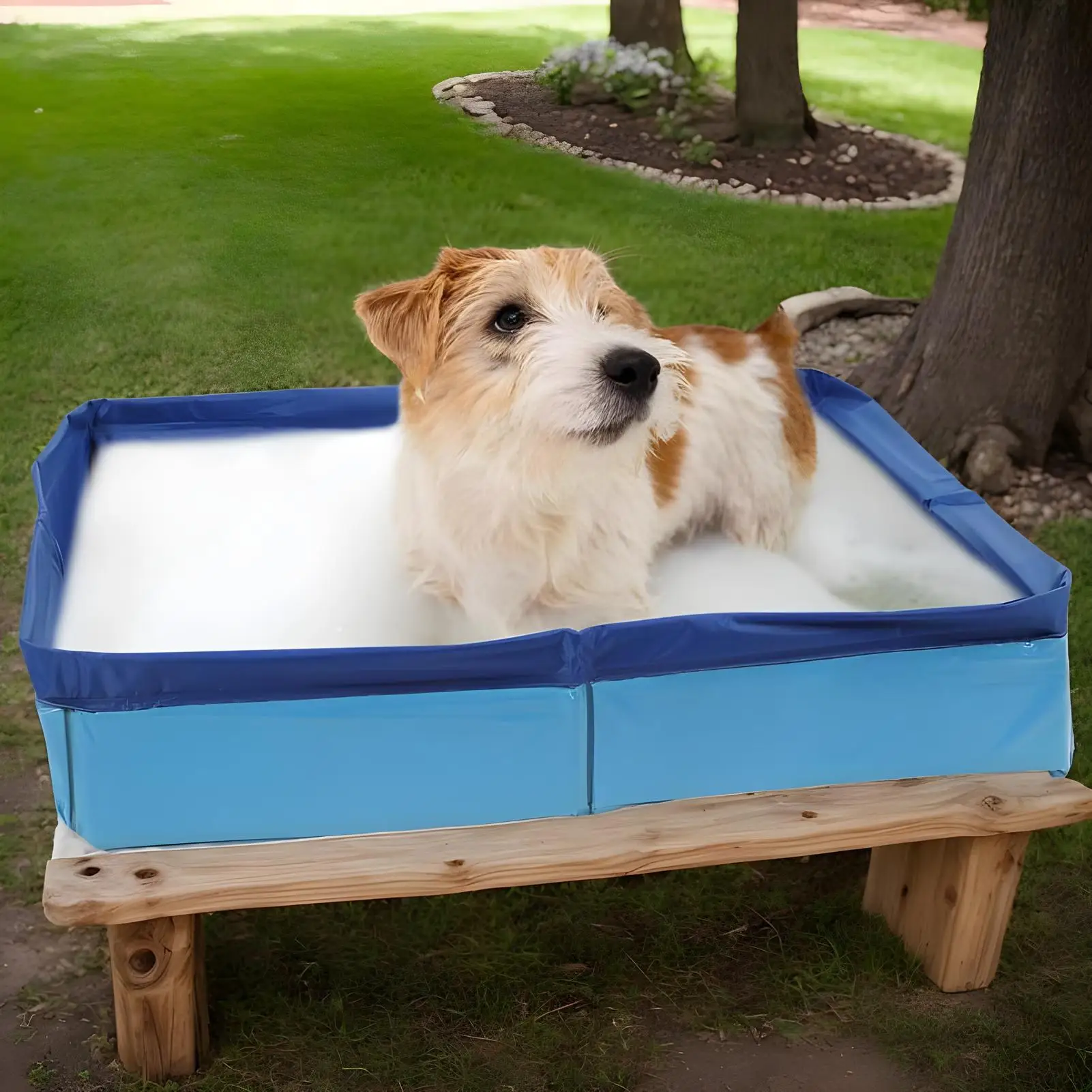 Cão crianças piscina pvc dobrável pet piscina não-inflável dobrável vadear piscina antiderrapante para filhote de cachorro gatos outros animais