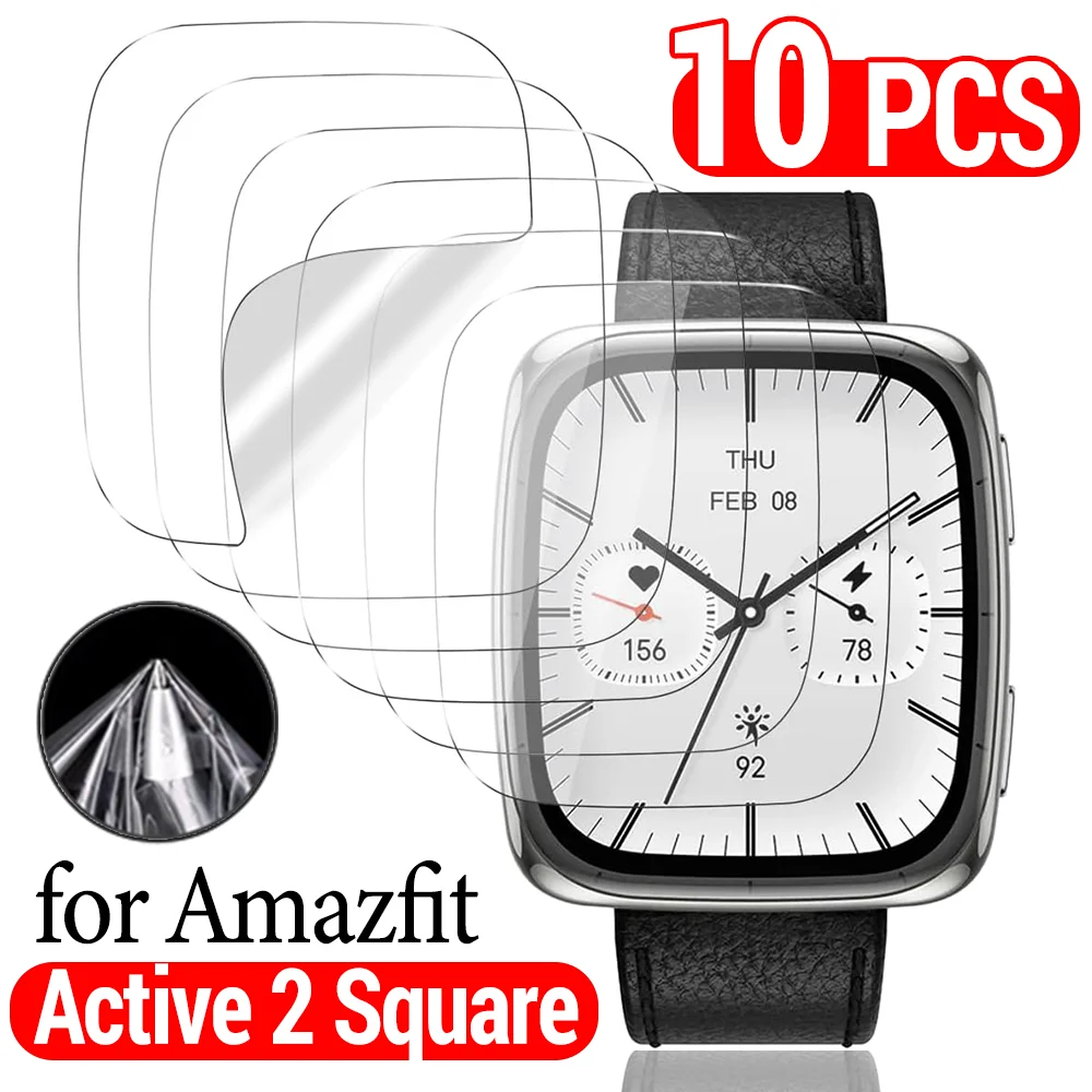 1-10PCS for Amazfit Active 2 Square Hydrogel Films Soft Screen Protectors Smart Watch 3D Full Cover Anti Scratch Film Not Glass