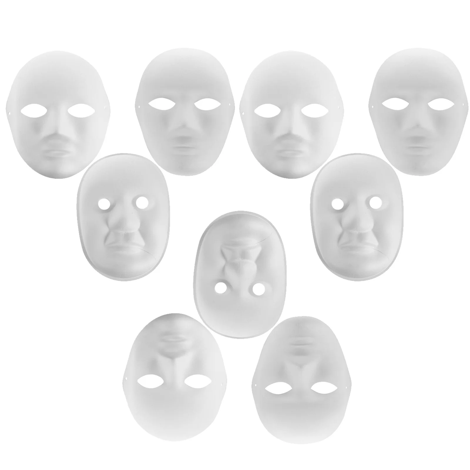 

9Pcs White Paper Masks DIY Paintable Masquerade for Party Performance Cosplay Dance Supplies White Party Mask Paintable Mask
