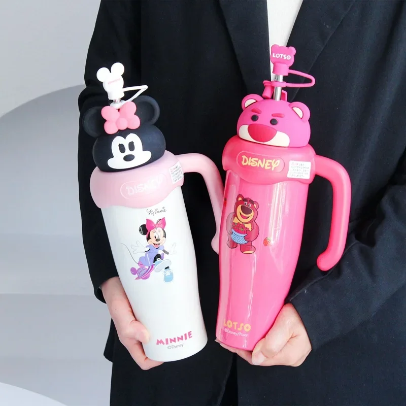 

Kawaii Cartoon Strawberry Bear Thermos Bottle Children's Sippy Cup 850ml Stainless Steel Insulated Portable Thermos Cup