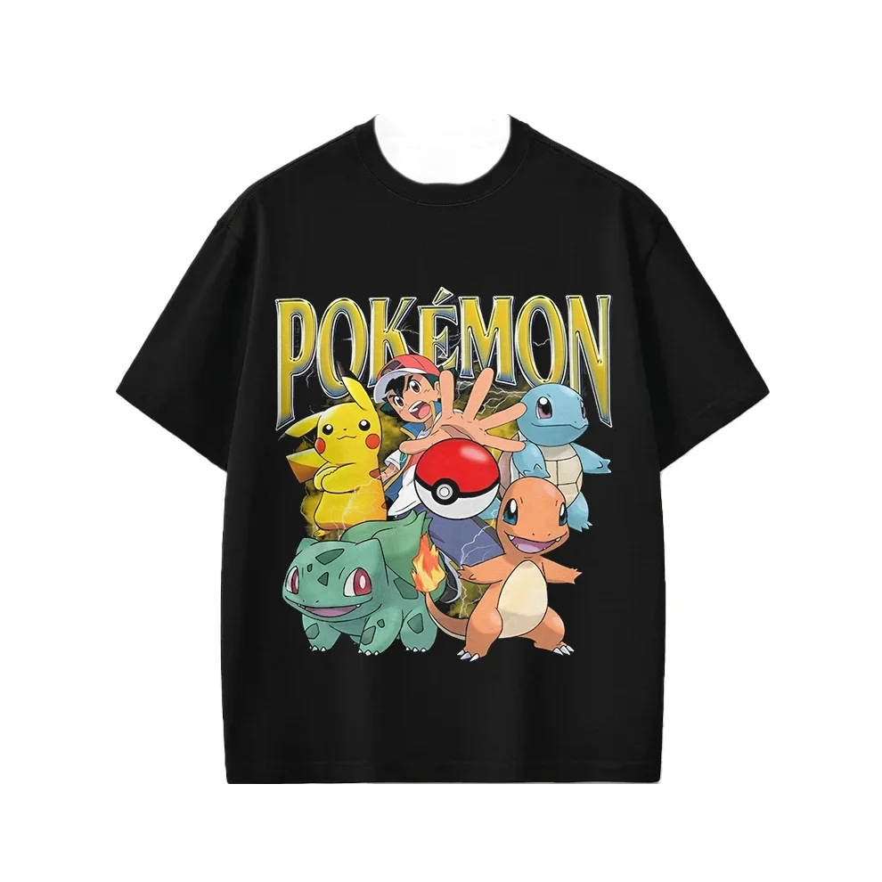 2025-anime-pokemon-camiseta-meninos-roupas-de-verao-manga-curta-pikachu-meninas-streetwear-casual-bonito-das-mulheres-dos-homens-legal-camisetas