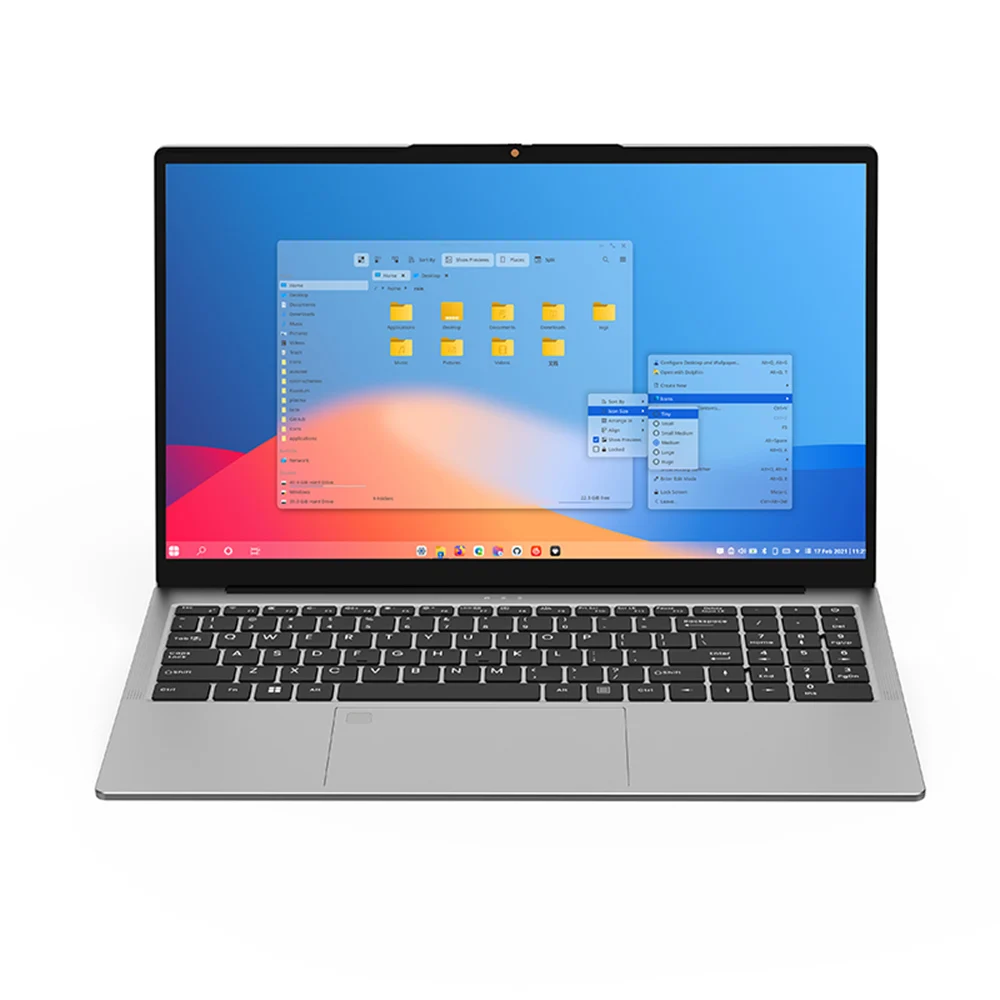 15.6 Inch Gaming Laptop Intel Core Ultra7 155U/Ultra5 125H 2*DDR5 5600MHz 2*M.2 PCIE Office Notebook PC Type C WI-FI 6 BT5.2