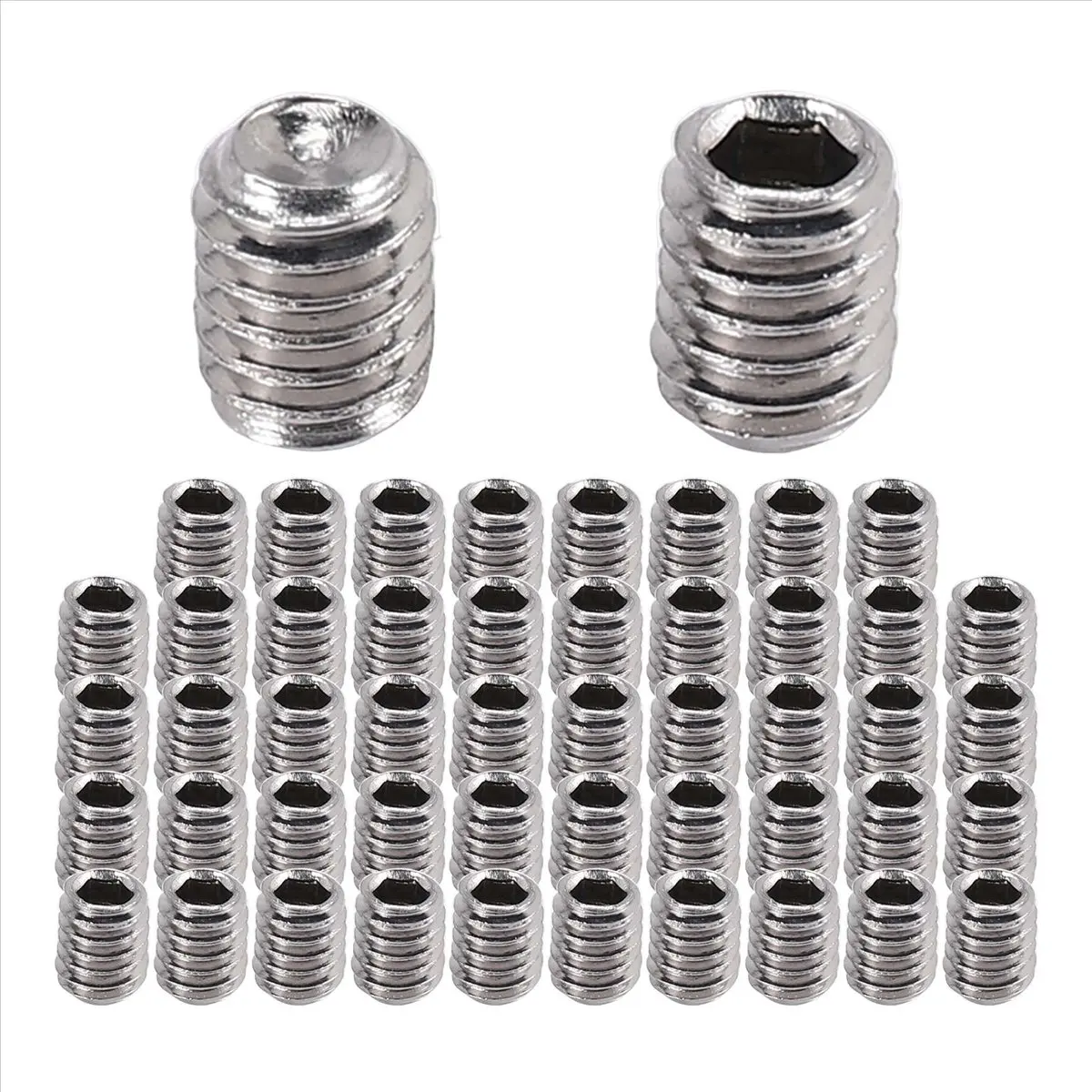 ✼50Pcs M2.5 x 3mm Stainless Steel Hex Socket Set Grub Screws Headless Cup Point