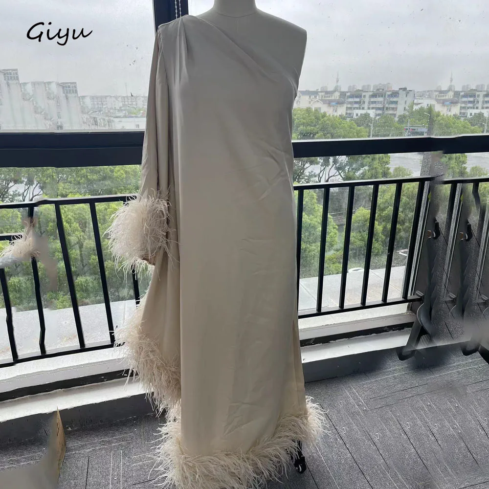 

Giyu Elegant One-Shoulder Prom Gown for Women Saudi Arabia Full Sleeve Real Picture Vestidos De Fiesta Elegantes Para Mujer 2024