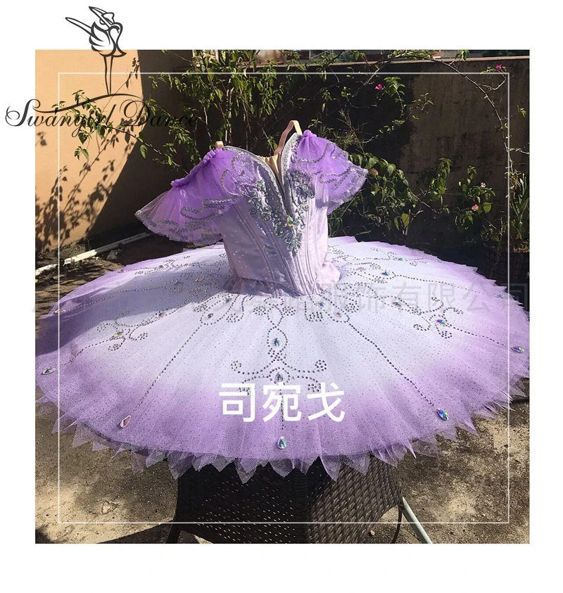 High Quality Lilac Fairy Professional Tutu Girls Adult Child Ballet Stage Costume Custom Made Pancake Ballet Tutu  Women BT4011