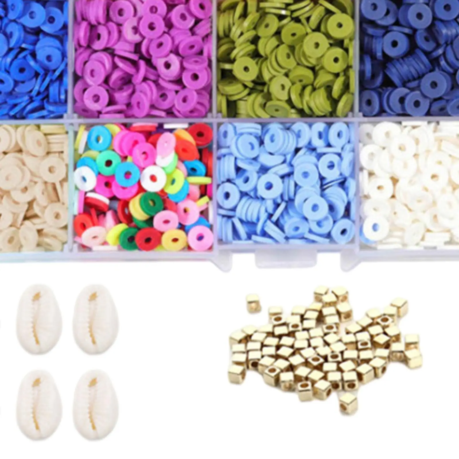 1 Box Flat Clay Beads 6mm Loose Beads DIY Jewelry Necklace Sewing Craft