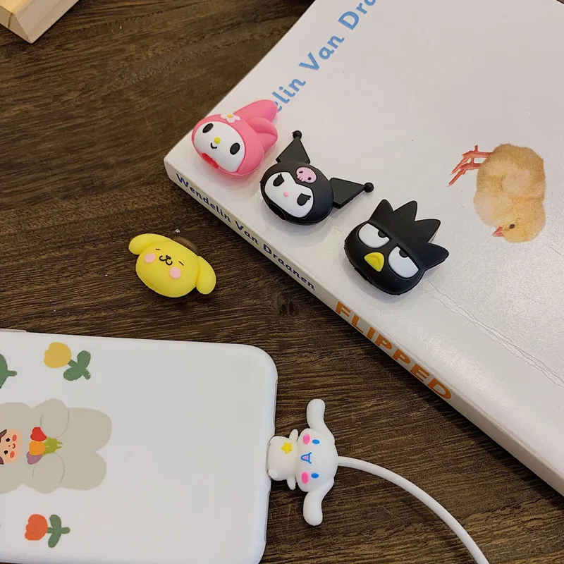 Sanrio Data Cable Cover Cartoon Figures Hello Kitty Cinnamoroll Charging Cable Protector Anti-break Rope Applicable To IPhone