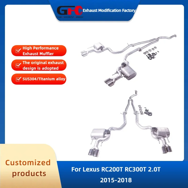GFC Catback Valvetronic Exhaust Pipe for Lexus RC200T RC300T 2.0T High-Performance Stainless Steel Valve Exhaust Muffler System