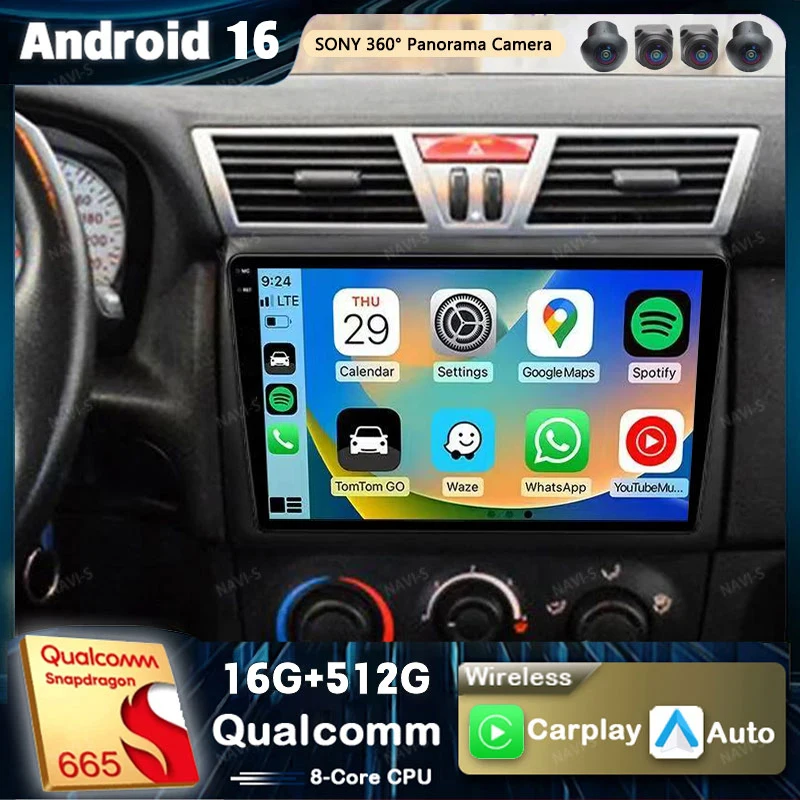 Android 16 Qualcomm For Fiat Stilo 2002 - 2010 Car Radio Player Multimedia GPS Navigation Stereo CarPlay Auto Video WIFI+4G BT