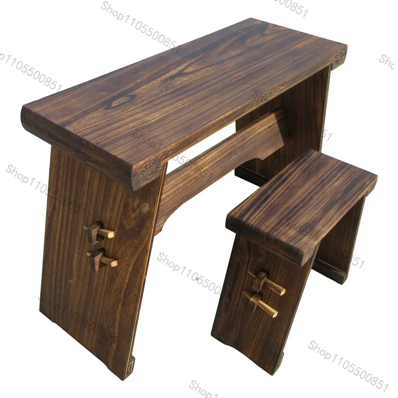 Guqin table and stool paulownia resonance box antique solid wood assembly and disassembly portable table and stool