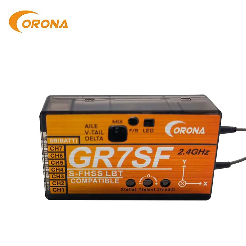 Corona RC GR7SF Futaba 2.4GHz S-FHSS/ FHSS kompatybilny odbiornik do części modelu do samolotu T6J T8J T10T T14SG RC