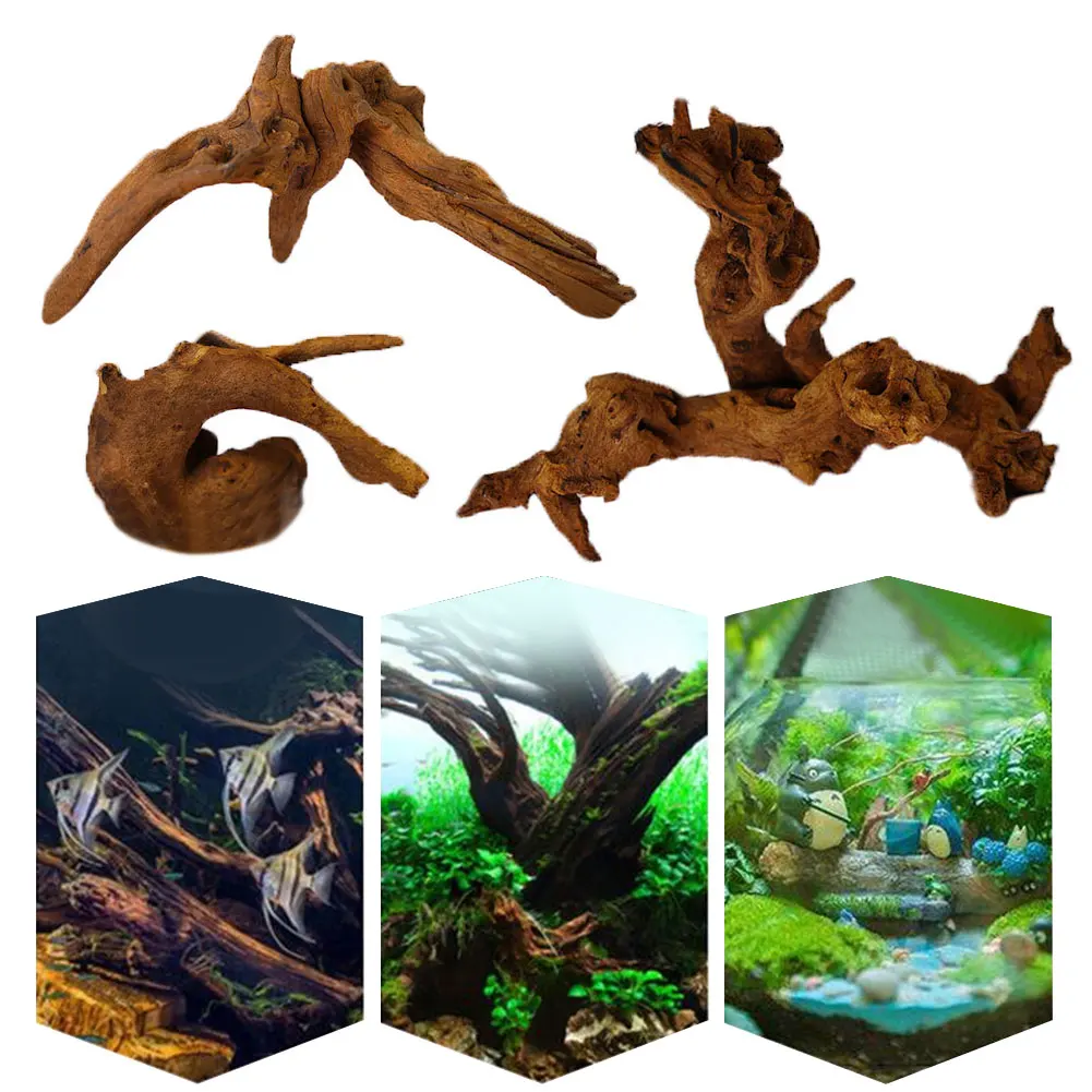 Natural Tree Trunk Aquarium Decoration Sunken Wood Landscaping Ornaments Decor Fish Tank Ornament Different Shape