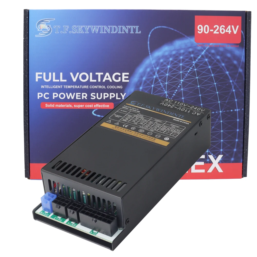 300W 1U Power Supply Full Modular Mini ITX Power Supply APFC Active PFC, Low Noise Fan, 100-240V Wide Voltage