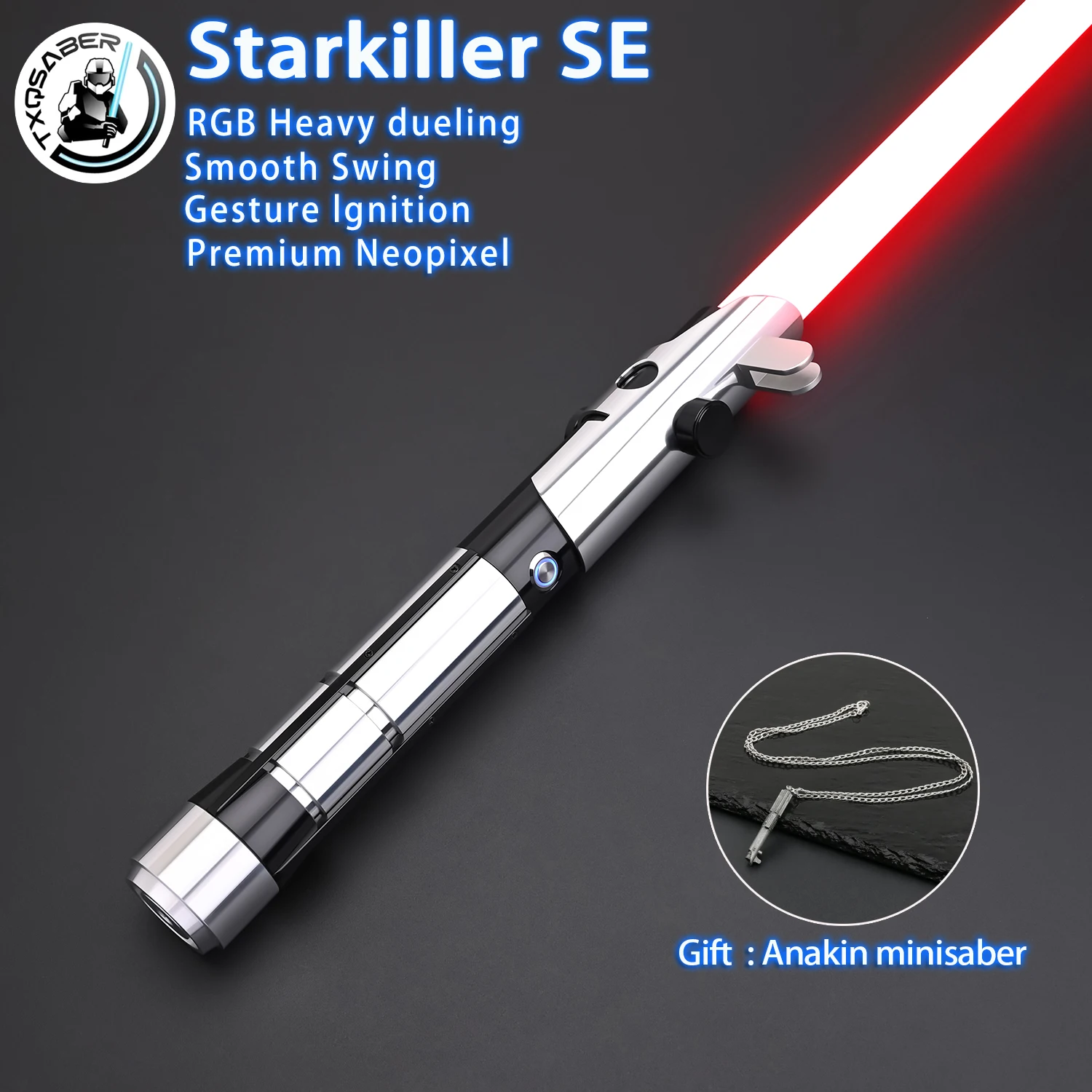

Starkiller-SE TXQSABER RGB Heavy Dueling Neo Pixel Proffie Lightsaber Force Light Saber Smooth Swing Blaster Laser Sword