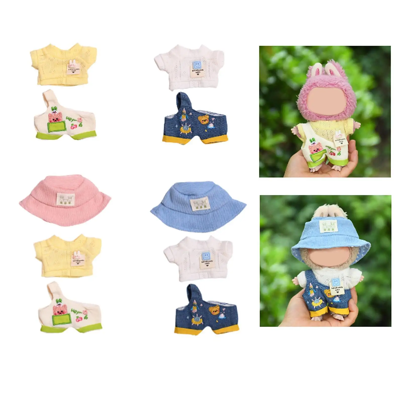 Cute 15cm Doll Clothes Doll Accessories Clothing Lovely Handmade Girl Doll Outfits for 17cm Pendant Doll Girl Gifts Child Toy